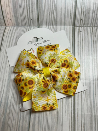 Sunflower hair bow